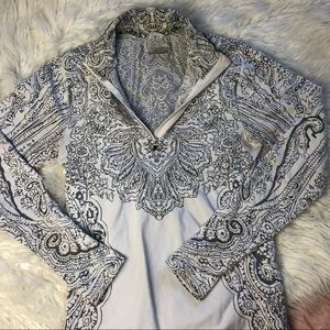 Athleta Black/White Design Quarter Zip Pull Over